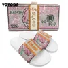 Summer Women Shoe Bag Set Bling Rhinestone Slippers Beach Sandals Slides Luxury Bling Dollar Dinner Bag Ladies USD Purse Handbag 922