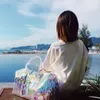 Sacs polochons 2021 été femmes fourre-tout Transparent Laser sacs à main pour vacances brillant sac à bandoulière grand voyage bord de mer joli