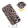 Custodia per iPhone per le donne, 13 12 11 Pro Max Mini XS XR X Leopard Copertura vernice sintetica in pelle classica Brown