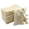 Natural Sisal Soap Bag Exfoliating Soap Saver Pouch Holder08335234