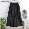 Bow Patchwork Kvinnor Lång kjol Solid A Line Girls Spring Fashion Skirts Slim High Waist Faldas Drop 210601