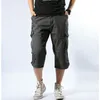 Мужские шорты Multi Pocket Летний Свободные молния Бриджи Хаки Серый Плюс Размер Короткие Бюжины Случайные Черные Длинные Мужские грузы