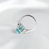 Oevas 100 925 STERLING Silver Paraiba Tourmaline Gemstone Rings for Women Sparkling High Carbon Diamond Wedding Bijoux 22027114375