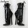 Sorbern Sexy Lockable Ankle Boots For Women Ballet High Heel Stilettos With Chains Sm Shoes Crossdresser Custom Colors