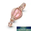 Verano Nuevo 925 Encantos de plata Globo rosa Circón brillante Colgante de oro rosa Ajuste Pulsera original para joyería de mujer Precio de fábrica Diseño experto Calidad Lo último