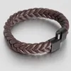 Men's Charm Stainless Steel Magnetic Buckle Leather Bracelet Classic Punk Rock Party Jewelry Q0719