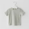 Bébé Vêtements Pure Color T-shirt Coton Respirant Toddler Tops Été À Manches Courtes Pull Mode Enfants Vêtements 3 Designs BT6470