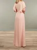 Chiffon Bridesmaid Dresses Long Floor Length Wedding Party Dress Zipper with Buttons Back