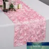 Chemin de Table en Satin Rosette 3D, 5 pièces, 30x275CM, décorations de fête de mariage grandioses 3D, textiles de maison, accès à la Table, livraison gratuite