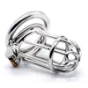 NXY Chastity Device Rostfritt stål Man Kuk Bur Penis Metall Lås Bälte Uretral Kateter Barbed Ring Sexleksaker för män CC2191221