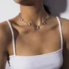 Butterfly Choker Necklace and Earrings Gold Silver Layered Chain Dainty Chokers Pendant Necklaces for Women Girls