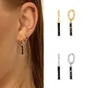 rectangle huggie earrings