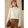 Minimalism Winter Fashion Sweater For Women Causal 100%wool Women's Turtleneck Solid Loose Pullover 12070635 210527