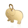 10 stks Leuke Lucky Baby Elephant Choker Ketting Set Femme Cartoon Dier Rvs Charm Hanger Dames Zus Dames Paar Kraag Mode Gouden Ketting Sieraden