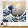 Japoński Kanagawa Fale Drukowane Wiszące Wiszące Gobelin Whale Arowana Deer Snake Totem Wall Wiszące Totestries Boho Bedspread Koc 210609