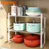 Opslagplank Keuken Multifunctionele gebruik Closet Lade Kast Organizer Dish Rack Pan Stand Schoen 211112