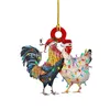 Groothandel kerst sjaal kip hanger vakantie decoratie drop ornamenten voor boom home decor navidad noel