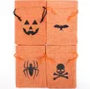 10*14cm Halloween Gift Wrap Vleermuis Pompoen Schedel Linnen Jute Snoep Trekkoorden Zak Zak Traktatie Snacks Opbergzakken Koekjeszakje KIDS Trick or Treating Decor