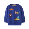 Hoppmätare tecknad applique pojkar sweatshirts för barnkläder höst barn hoodies kläder tjejer toppar 210529