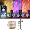 Strisce Strisce luminose RGB Controllo APP compatibile Bluetooth USB Lampada Nastro per festival Camera da letto Decorazione natalizia Luce notturna LED LED