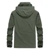 Plus Size 5XL Men's Waterproof Breathable Jacket Spring Autumn Thin Casual Overcoat Army Tactical Windbreaker Jacket Coats 211025