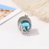 Fit Pandora Charm Bilezik Avrupa Gümüş Charms Boncuk Mavi Kedi Göz Taş Mermaid Kolye Kadınlar Için DIY Yılan Zincir Bileklik Kolye Takı