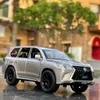 New 132 Lexus LX570 Alloy Pull Back Car Model Diecast Metal Toy Vehicles With Sound Light 6 open Doors For Kids gift