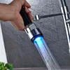 LED Light Black Bronze Dual Spout Kitchen Faucet Single Handle Spring Pull Down Water Taps for Kitchen Handheld Kitchen Sprayer 211108