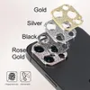 Câmera Filme Diamante Protetor de Tela de Vidro Temperado para iPhone 15 14 13 12 11 Pro Max Lente Traseira Proteger Cobertura Completa com Caixa de Varejo