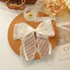 Cute Hairpins Kobiety Dziewczyny Koronki Kwiat Bow Tasbon Hair Class Fashion Headband Black White Hair Akcesoria