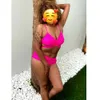 Ruuhee Swimwear Mulheres Criss Cross Bathing Suit Sexy Beach Wear Solid Bikini Sets Impresso Cintura Alta Push Up Swimsuit 210621