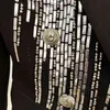 ハイストリートESTファッションデザイナージャケットレディースダブルブレスト豪華な豪華な銀製の金属ボタンビーズブレザー211122