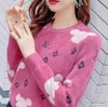 패션 여성 스웨터 최고의 품질 풀 프린트 편지 뜨개질 스웨터 하이 스트리트 풀오버 탑 2022GG 브랜드