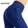 Salspor Push Up Kvinnor Leggings med fickor Träning Sexiga Femme Fitness Leggins Mujer High Waist Anti Cellulite ActiveWear 210928