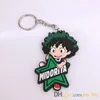 My Hero Academia Manga Keychain PVC Rubber Figures Toys one side Izuku Bakugo Todoroki Tenya Iida Tomura Shigaraki Japanese Cosplay Key Ring for kids gift