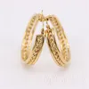 Hoop & Huggie 14g 35mm Earrings Recommend Gold Color Special Wholesale Exaggeration Women's Stainless Steel Jewelry LH974 Moni22