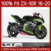 Fiere di iniezione per Kawasaki Ninja ZX 10 R 1000 cc ZX1000 C 16-20 105No.71 ZX 10R 1000CC ZX-10R Nero Green ZX10R 16 17 18 19 20 ZX-1000 2017 2017 2017 2019 2020 OEM Body