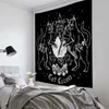 Pentagramma Bandiera di Satana Tarocchi Gatto Nero Arazzo Appeso a Mano Hippie Luna Lupo Stregoneria Decor Arazzi Coperta da Parete7033877