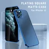 Soft TPU Square Frame Plating Clear Telefon Case dla iPhone 12 11 Pro Max Mini X XR XS 7 8 Plus SE 2020 Przezroczysta pokrywa silikonowa