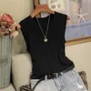 Fashion Woman Blouse 2021 Summer Sleeveless Blouse Women O-neck Knitted Shirt Women Clothes Womens Tops And Blouses C853