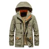 Winter Jacket Men Tactical Military Jackets Casual Outdoor Waterproof Jacket Overdimensionerad fleece Winter Mens Coat med hatt 5xl 220124