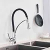 Matte Black Kitchen Sink Faucet Pull Down Swivel Spout Kitchen Sink Tap Deck Mounted Bathroom and Cold Water Mixers 211108