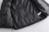 fashion PU Faux leather jacket women sleeveless thick coat streetwear spring winter zipper ZA coat 210928
