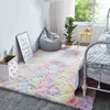 New Rainbow Colors Tappeti Tie Dyeing Plush Soft per camera da letto Soggiorno Tappetini antiscivolo Tappeti per bambini