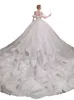 Роскошные бальные платья свадебные платья драгоценности короткие рукавы с блестками с плечами