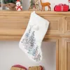 Meias de Natal Grande Snowy White Faux Fur Xmas Stocking Personalizado Decoração de Árvore Família Holiday Party Decor OWB15416136