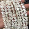 12mm beyaz doğal anne inci pentagram yıldız şekli kabuk boncuk takı yapımı diy bilezik kulak damızlık 15 '' strand