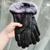 Gants d'hiver Design classique 2021 gants en cuir chaud en fourrure de lapin à écran tactile pour femmes