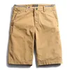 bermuda masculina Men's Cargo Short Classic Fit Cotton Knee Length Work Casual Solid ShortPants Plus Size Flat Front Shorts 210527