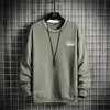 OEIN Fashion Hoodies Men Round Collar Solid Color Mens Sweatshirts Autumn Long Sleeve Streetwear Male Casual Pullovers 210819